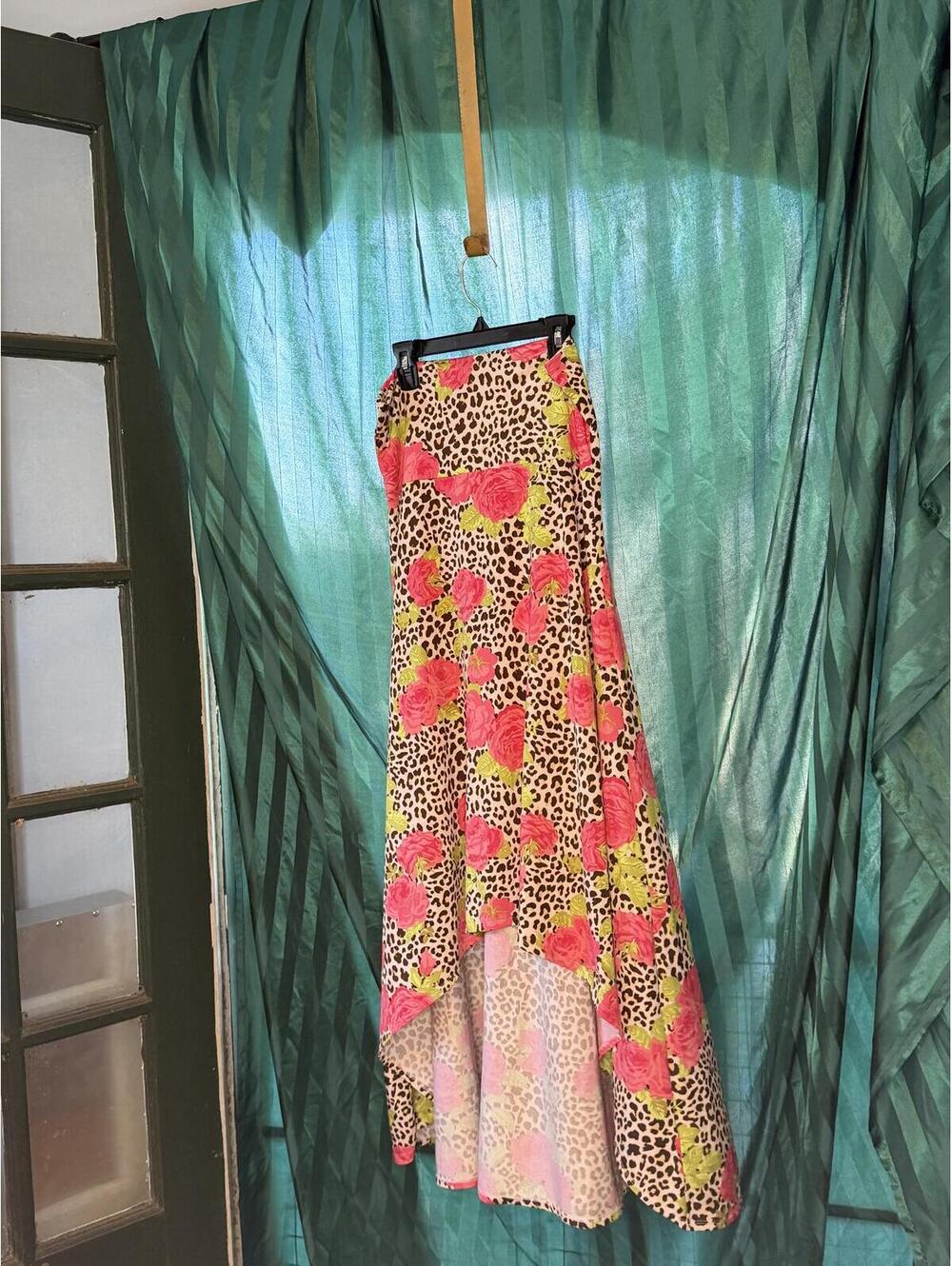 LuLaRoe Floral and Leopard Print Maxi Skirt - Medium